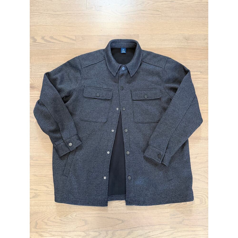 George’s Knit Fleece Smokey Black Shirt Jacket for Men Size XL